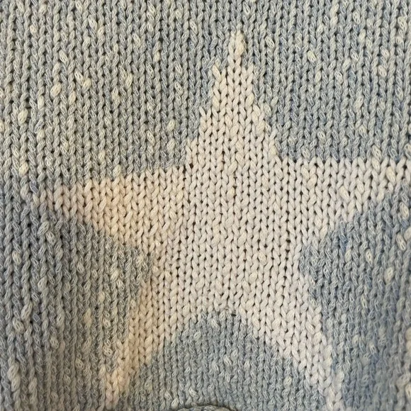 Wildfox Cropped Baby Blue Star Sweater Size S - Picture 4 of 4